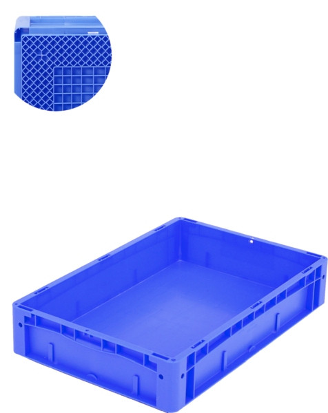 BITO Euro bac gerbable XL couvercle/skid /XLD64121Rx600x400x120 bleu, couvercle RX sol, C0292-0079