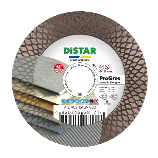 Disque à tronçonner diamanté Distar 1A1R 125 Pro Gres, 90215129020