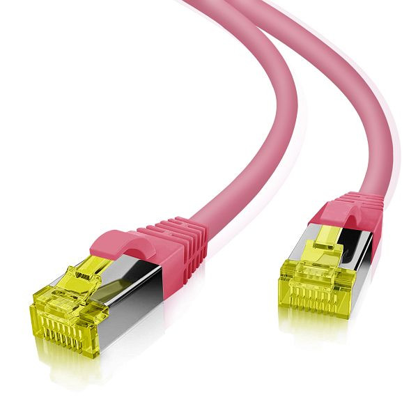 Câble de raccordement Helos S/FTP Cat 6a magenta 0,5 m, 118130