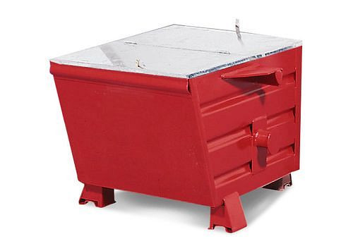 Conteneur universel pour produits en vrac DENIOS en acier, 200 litres, avec couvercle, rouge, 174-049