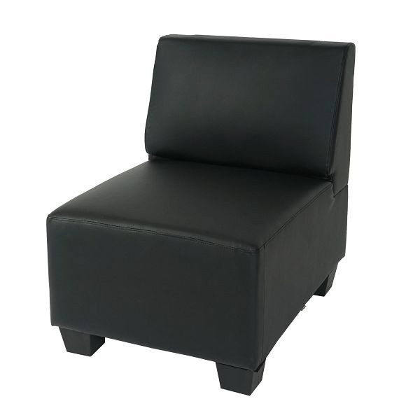 Fauteuil modulable Mendler sans accoudoirs, partie centrale Lyon, simili cuir, noir, 21689