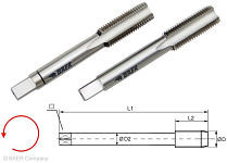 BAER HSSG jeu de 2 tarauds à main MF 30 x 2,0 - GAUCHE, 120302019