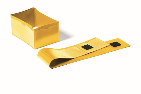 Bande de pied de palette DURABLE, jaune, format intérieur 140 x 65/ 90x65 mm, paquet de 50, 172404