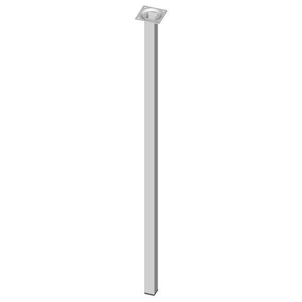 Système d'éléments PIED EN TUBE D'ACIER, LOSE, 25X25, M10, 800 mm, BLANC, UE: 4 PIÈCES, 11101-00068