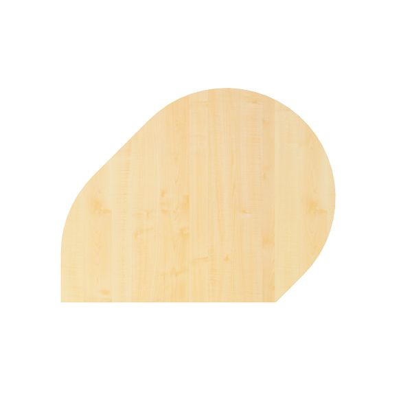 Table supplémentaire Hammerbacher LA81, 80 x 103 cm, plateau : érable, épaisseur 25 mm, table supplémentaire avec pied de support blanc, hauteur de travail 68,5-81 cm, VLA81/3/W