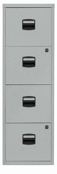Classeur suspendu Bisley PFA, 4 tiroirs HR, argent, PFA4F355