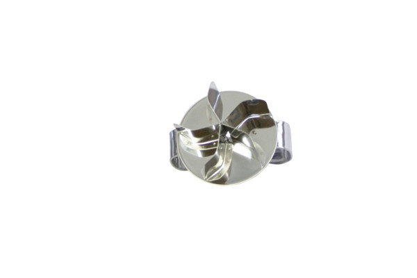 Poussoir à rouleaux Schneider Kaiser en acier inoxydable, petit, sans trou, Ø 6,5 cm, 199581