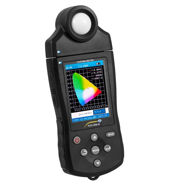 Spectromètre PCE Instruments, température de couleur CTT, nuancier standard, longueur d'onde, RVB, PCE-CRM 40