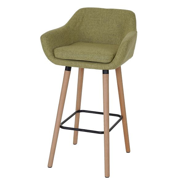 Tabouret de bar Mendler Malmö T381, tabouret de bar, textile, vert clair, 74318