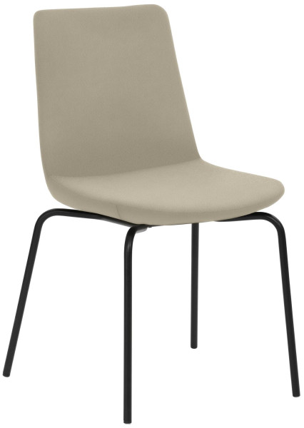 Chaise Mayer Sitzmöbel , structure à 4 pieds, revêtement en poudre noir, hauteur d'assise 49 cm, taupe, 2008_V3_30484
