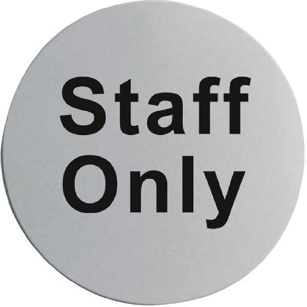 Plaque de porte inox Vogue "Staff Only", U060