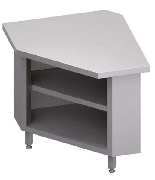 Module d'angle intérieur Stalgast 90° "Free Flow" avec meuble bas ouvert 785x785x880 mm couvercle en acier inoxydable, FF07127