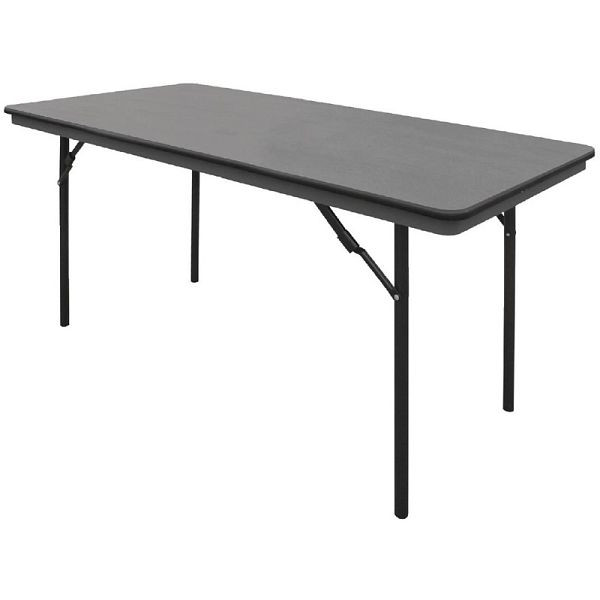 Table pliante rectangulaire Bolero noir 152cm, GC595