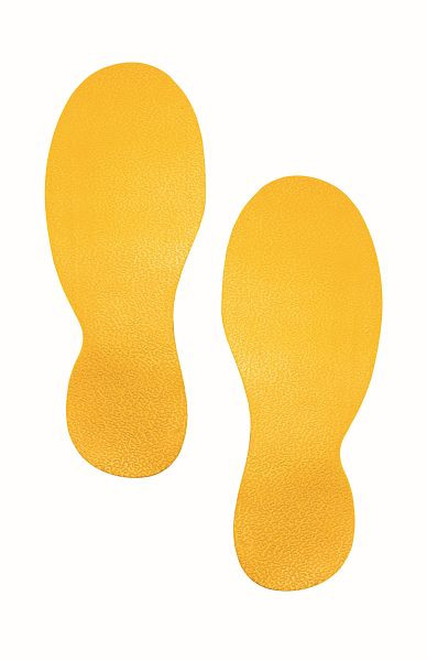 Marquage au sol DURABLE forme « pied », jaune, paquet de 10, 172704