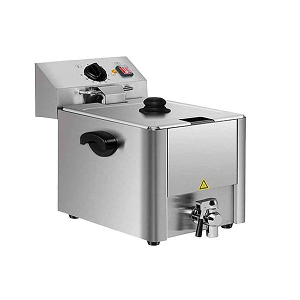 Friteuse électrique Vaiotec EASYLINE 1 cuve avec robinet de vidange 10 litres, plage de température 50-190°C réglable, 10279