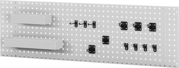 Plaque perforée RAU pour montage mural, avec jeu de supports, 1000x450x15 mm, 09-L1000-01.12