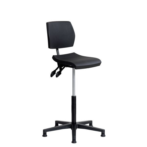 Chaise de travail SOFAME ERGOSLIM sur patins, hauteur d'assise 56-82 cm, avec réglage de la profondeur d'assise, piètement en polyamide, W050100024