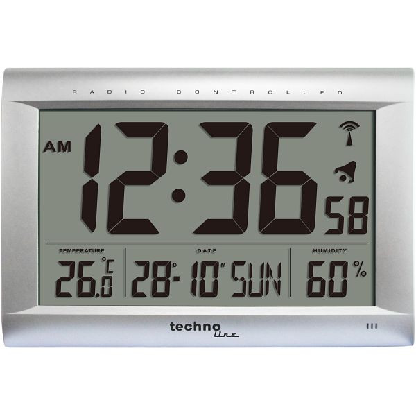 Horloge murale radio Technoline DCF-77 avec possibilité de réglage manuel, dimensions (LxHxP): 410 x 270 x 43 mm, WS 8009