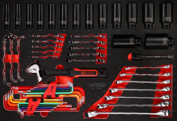 KS Tools PERFORMANCEplus jeu d'outils 55 pièces clés et douilles à chocs, 811.1055