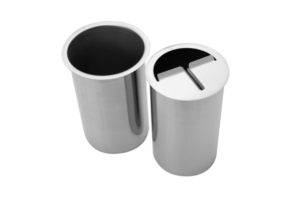 Récipient grattoir à couteau Schneider modèle encastrable, acier inoxydable, récipient extérieur et intérieur, 270003