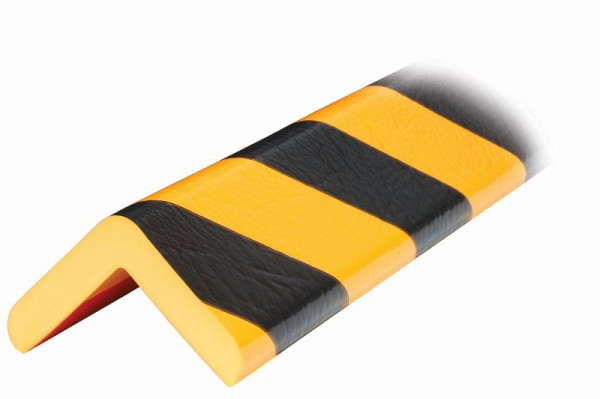 Protection d'angle Knuffi, profil d'avertissement et de protection type H+, jaune/noir, 1 mètre, PH-11017