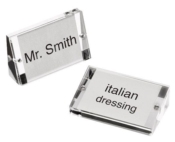 Porte-cartes APS, lot de 2, 9 x 3 x 5,5 cm chacun, acrylique, comprenant 40 cartes en marque blanche, 00076