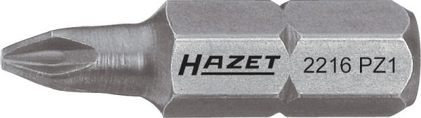 Embout Hazet, 6 pans plein 6,3 (1/4 pouce), profil Pozidriv PZ, PZ1, 2216-PZ1