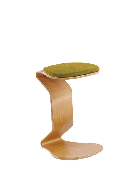 Grand tabouret NEST NATURE avec coussin d'assise plat en noix de coco, jaune moutarde, 1117_96_32049