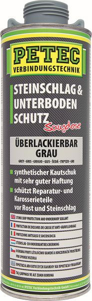 Base en caoutchouc Petec Stone Impact & Protection de soubassement, Revêtement, Rare, Gris, 1.000 ml, 6 pièces, 73310