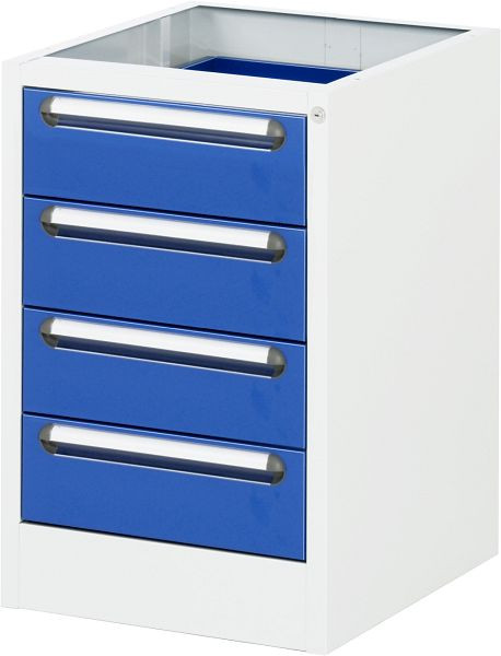 Conteneur sous plan RAU avec 4 tiroirs, L480 x P600 x H755 mm, E-US-4-4A-S.11