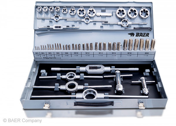 BAER SET HSSE INOX tarauds à main / filières / outils : M 3 - 20, 10360009146VA