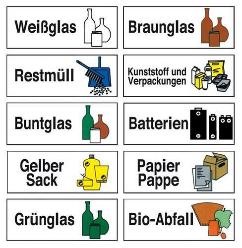 Jeu d'autocollants DENIOS composé de 10 pictogrammes différents, 116-013