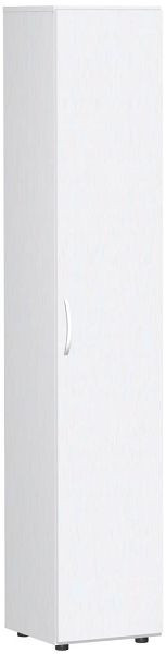 armoire à portes battantes geramöbel avec pieds, poignée gauche ou droite, amortisseur de porte inclus, non verrouillable, 400x420x2160, blanc/blanc, S-346100-WW