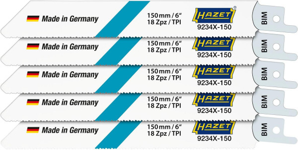 Jeu de lames de scie Hazet, nombre d'outils : 5, nombre d'outils : 5, largeur : 1,27 mm, hauteur : 19 mm, longueur : 225 mm, 9234X-150/5