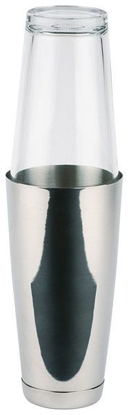 APS Boston Shaker, set de 2 pièces, - tasse en acier inoxydable, 700 ml, verre, 400 ml, hauteur totale environ 30 cm, 93140
