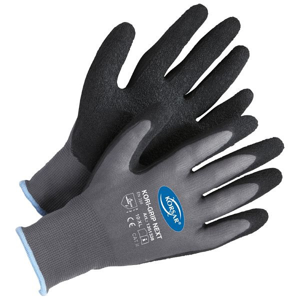 Korsar Kori-Grip gris-noir, lot de 12 paires, taille: 7, 1351338007