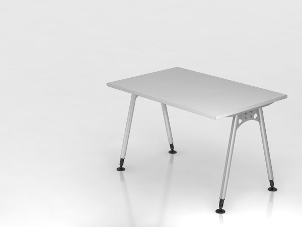 Bureau Hammerbacher pied A 120x80cm, gris, forme rectangulaire, VAS12/5/S