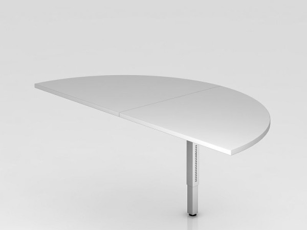 Table d'extension Hammerbacher 2x quart de cercle/argent pieds carrés gris/argent, demi-cercle pour fixation sur un bureau, VRA160/5/S