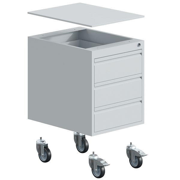SOFAME kit de mobilité pour blocs suspendus à 3 ou 5 tiroirs, gris clair RAL 7035, W010090100GC