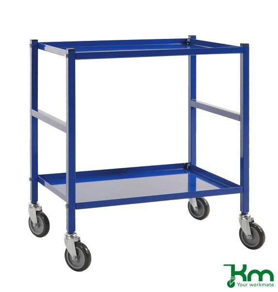 Chariot de table Kongamek, 4 roulettes, 2 avec freins, Bleu, KM3100B