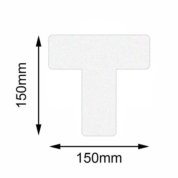 Marqueur de sol Mehlhose Pièce en T blanche de sécurité 150x150mm, UE: 10 pièces, KSET1V10