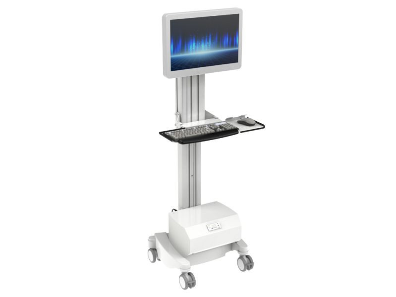 Chariot de service SIC-Design Smart-Lift avec réglage en hauteur et alimentation électrique, 600 x 530 x 1240-1590 mm, PS-25071