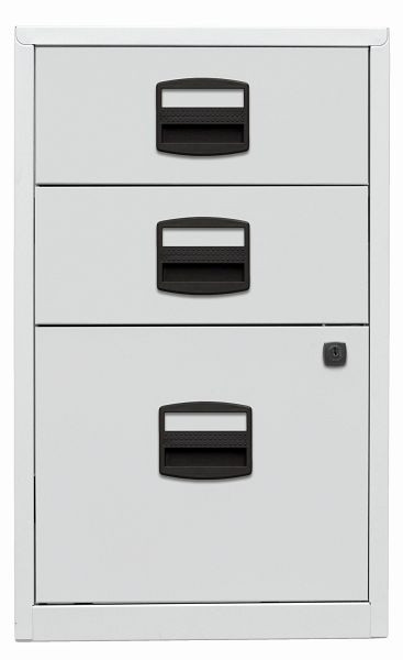 Armoire d'appoint Bisley PFA, 2 tiroirs universels, 1 tiroir HR, gris clair, PFA3645