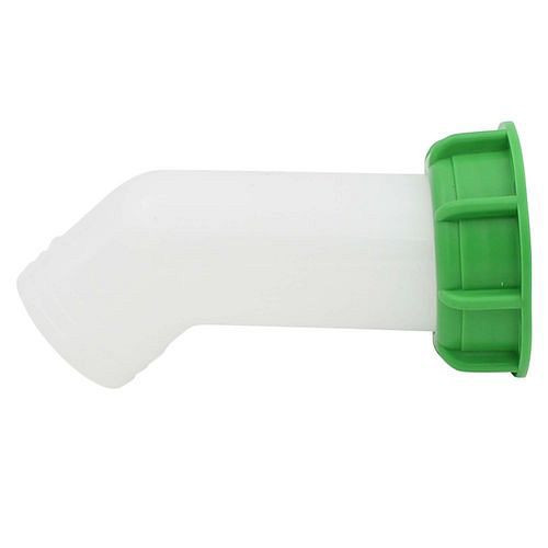 Buse de sortie DENIOS IBC DN 50, en 2 parties, avec gros filetage S60x6 IT, coudée à 45°, lot de 5, 311439