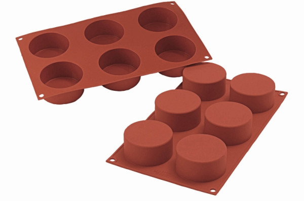 Schneider moule à pâtisserie en silicone cylindre hauteur 35 mm, 6 x 133 ml, Ø 70 mm, 115232