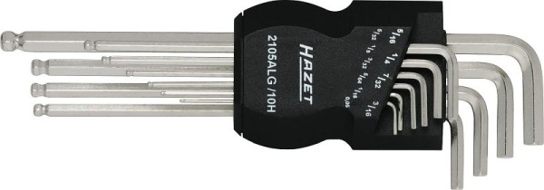 Jeu de tournevis coudés Hazet, profil à six pans creux, nombre d'outils : 10, 2105ALG/10H