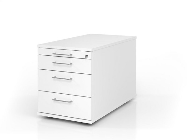Conteneur roulant Hammerbacher TC30 BS, profondeur 80, corps : blanc / façade : blanc, 42,8 x 51,2 x 80 cm, 1/2/3/3 HE, VTC30/W/W/BS