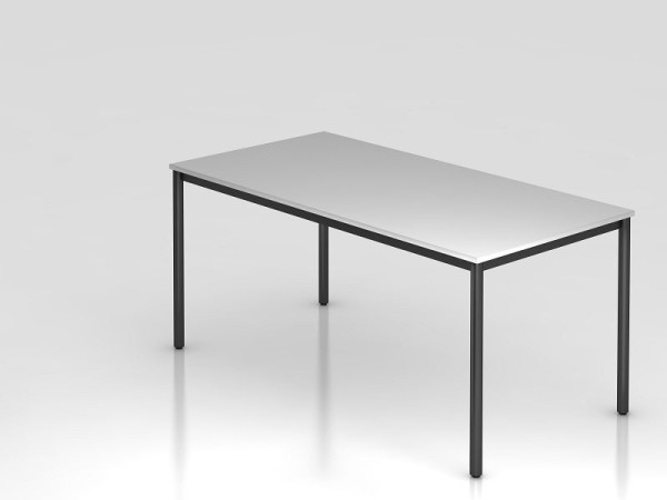 Table de réunion Hammerbacher piètement rond 160x80 gris/noir, forme rectangulaire, VDR16/5/D