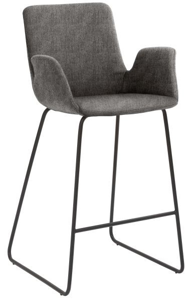 Tabouret Mayer Sitzmöbel 1222, piètement luge noir, gris asphalte, 1222_K3_30080
