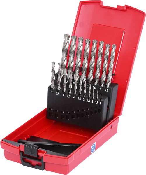 KS Tools Jeu de forets hélicoïdaux HSS-G, cassette en plastique, 19 pièces 1-10 mm, 330.2620